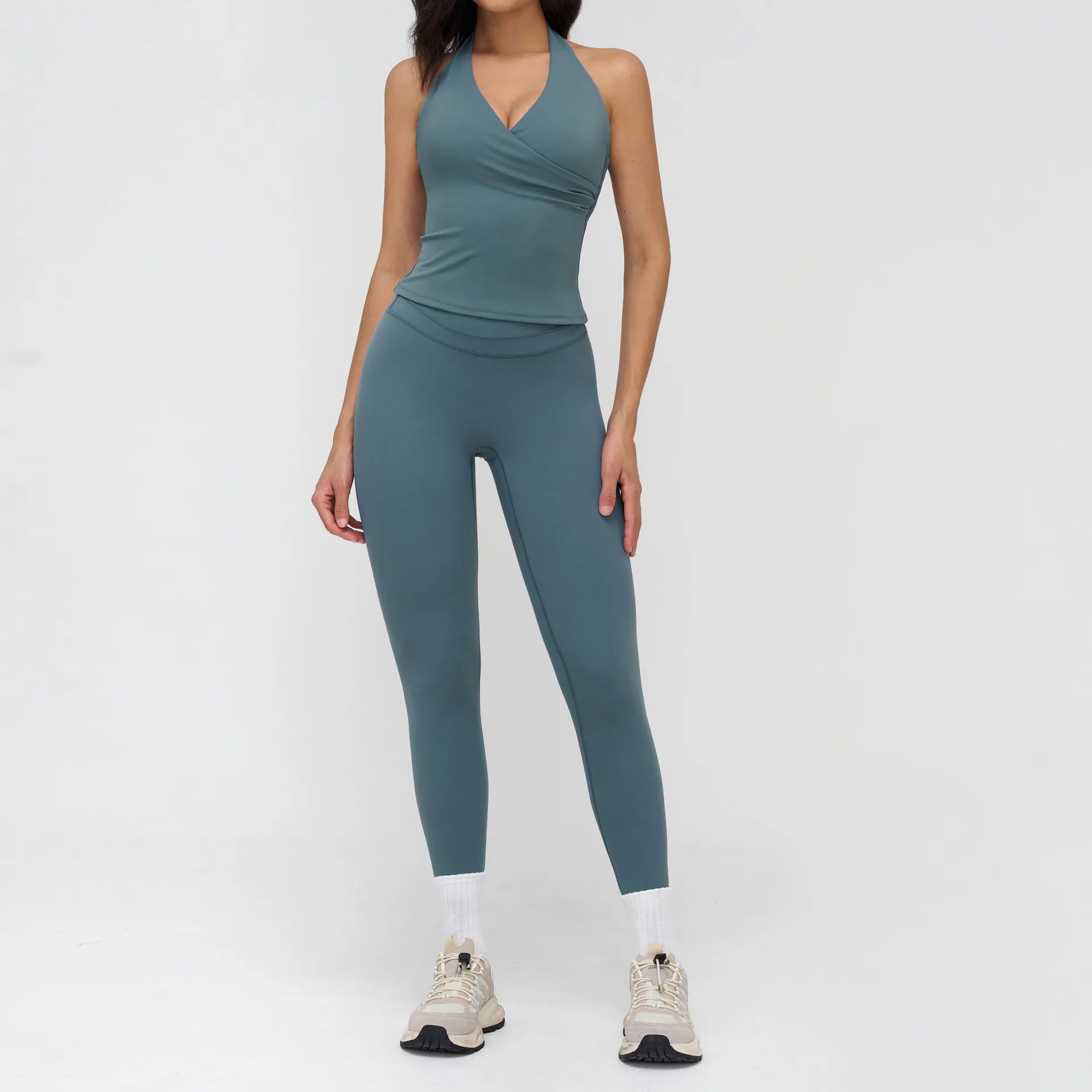 2PCS Yoga Set Women Tracksuit Athletic Wear Gym Clothing Fitness Outfits Workout Set Sportswear High Waist Leggings Sports Suits