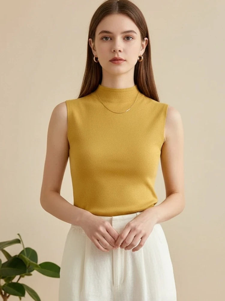 AOSSVIAO 2026 Summer Sexy Knitted Tank Top Women Camisole Blouse Sleeveless Slim Top Female Sleveless T-shirt Vest Casual Camis