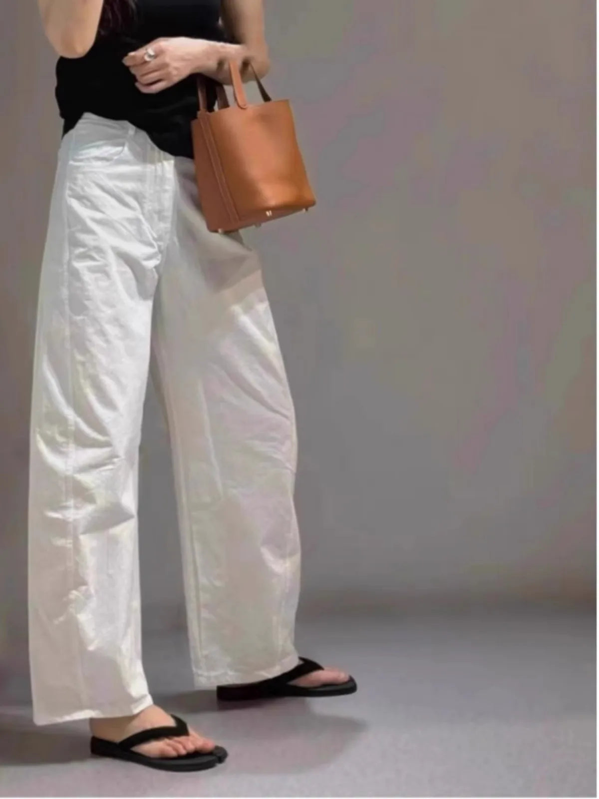 White Cotton and Linen Pants Loose Lazy Casual Pants Women's Spring and Summer Thin Straight Thin Wide-leg Pants