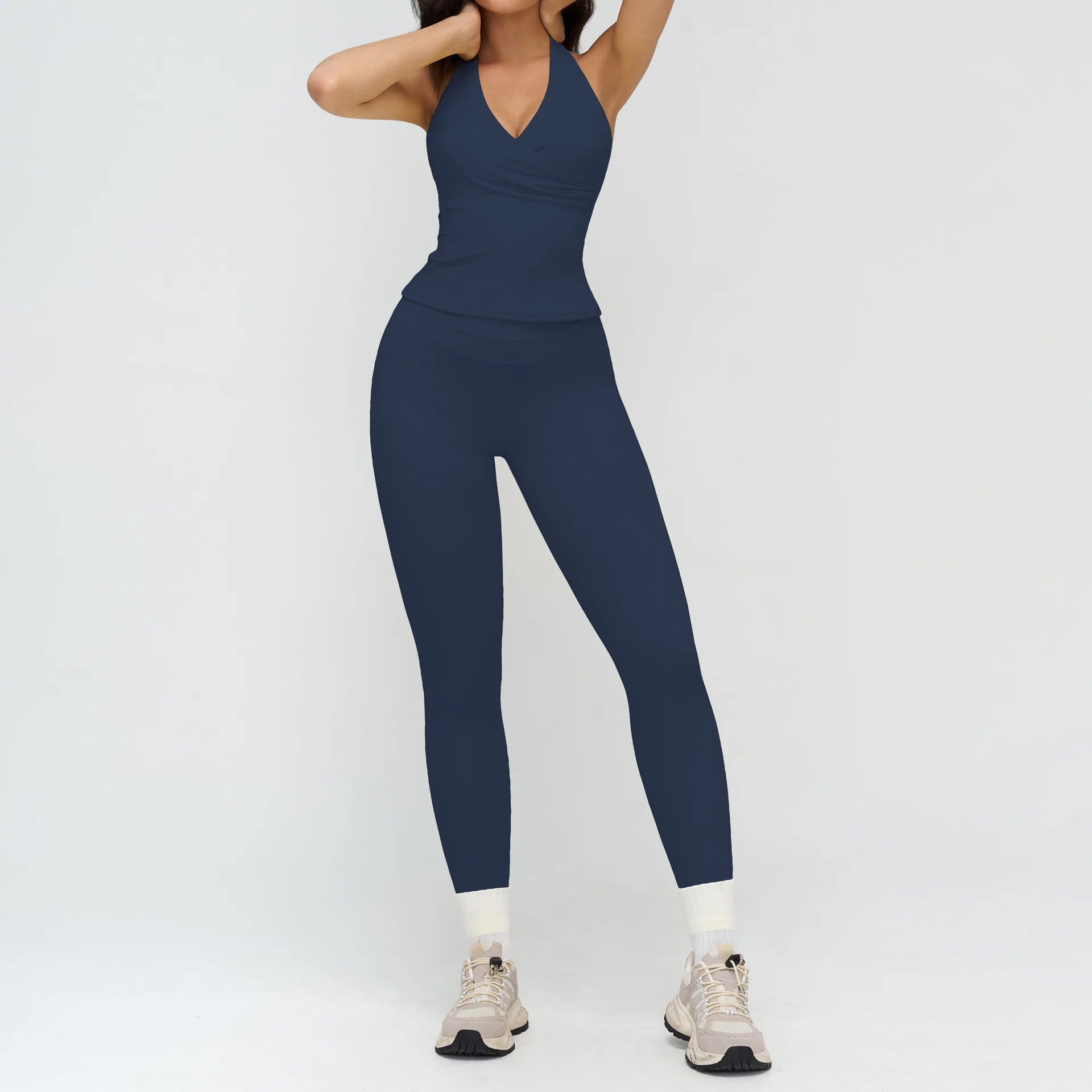 2PCS Yoga Set Women Tracksuit Athletic Wear Gym Clothing Fitness Outfits Workout Set Sportswear High Waist Leggings Sports Suits