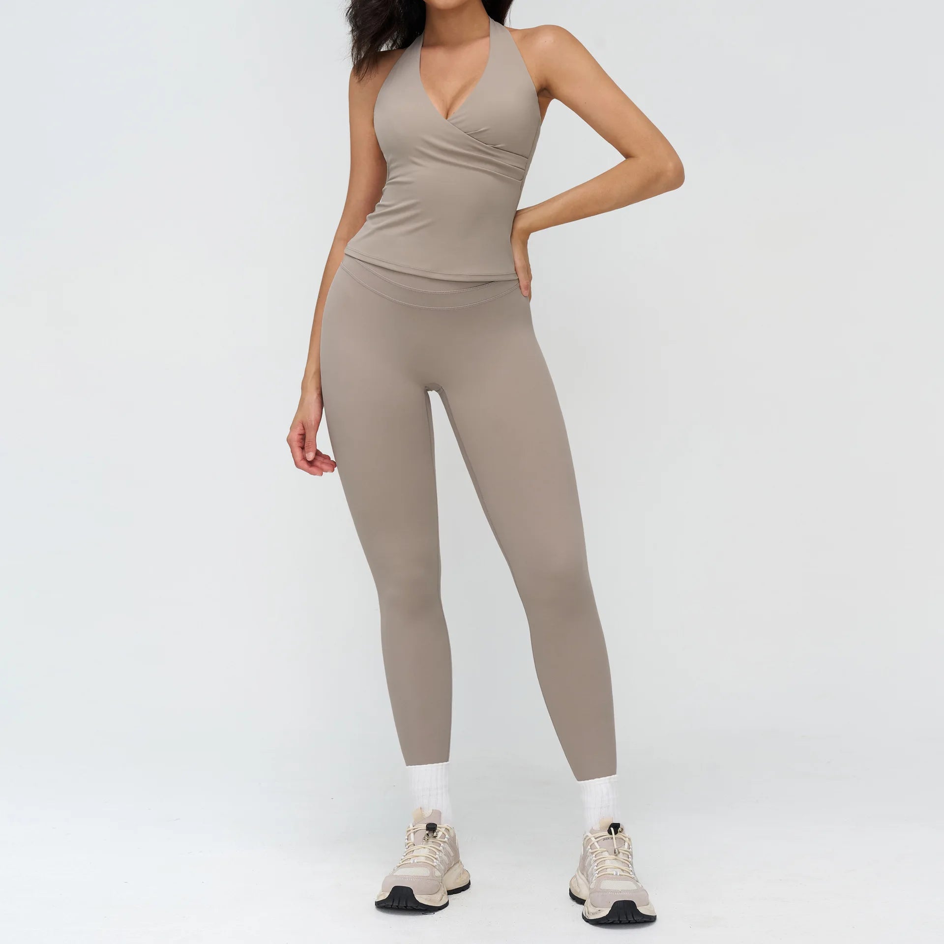 2PCS Yoga Set Women Tracksuit Athletic Wear Gym Clothing Fitness Outfits Workout Set Sportswear High Waist Leggings Sports Suits